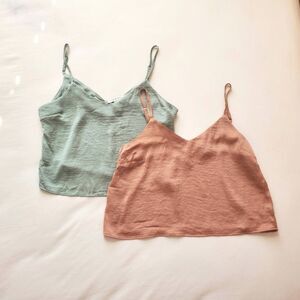 AE Satin Cropped Sleep Tanks Size XS